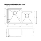 Jackson Undermount Double Bowl Stainless Steel Kitchen Sink