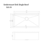 Garmisch 33'' Undermount Single Bowl Sink in Stainless Steel with Accessories