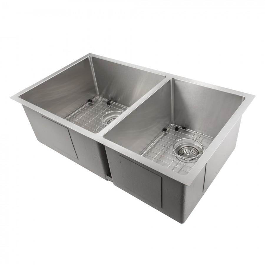 Z-Line - Chamonix 33'' Undermount Double Bowl Sink in Stainless Steel - Stainless Steel