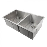 Z-Line - Chamonix 33'' Undermount Double Bowl Sink in Stainless Steel - Stainless Steel