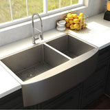 Chamonix 33'' Undermount Double Bowl Sink in Stainless Steel