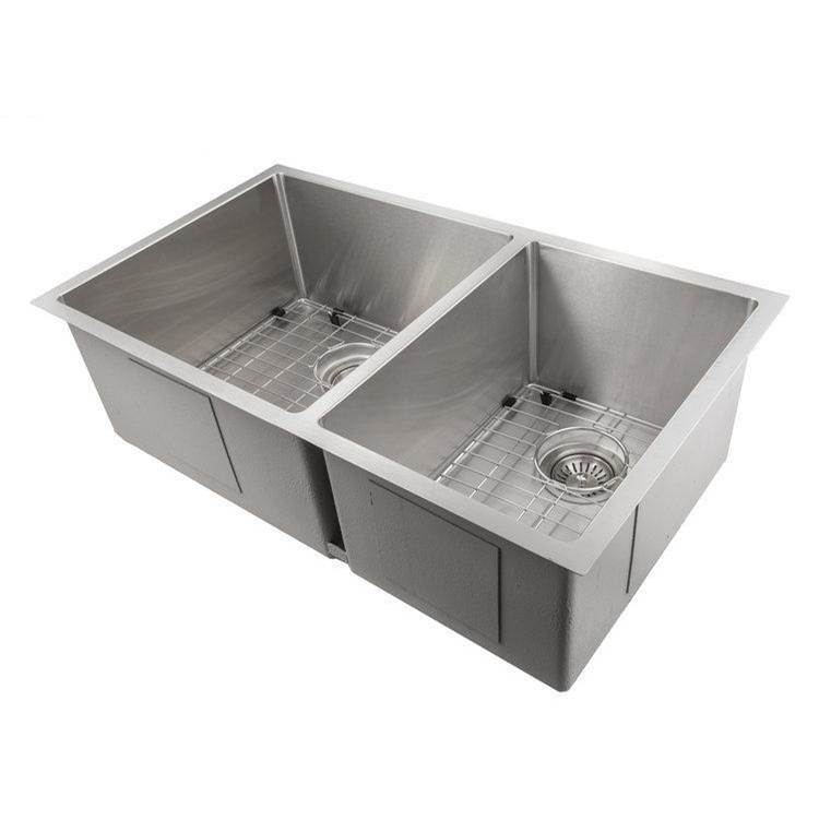 Chamonix 33'' Undermount Double Bowl Sink in Stainless Steel