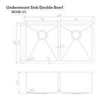 Anton 33'' Undermount Double Bowl Sink in Stainless Steel