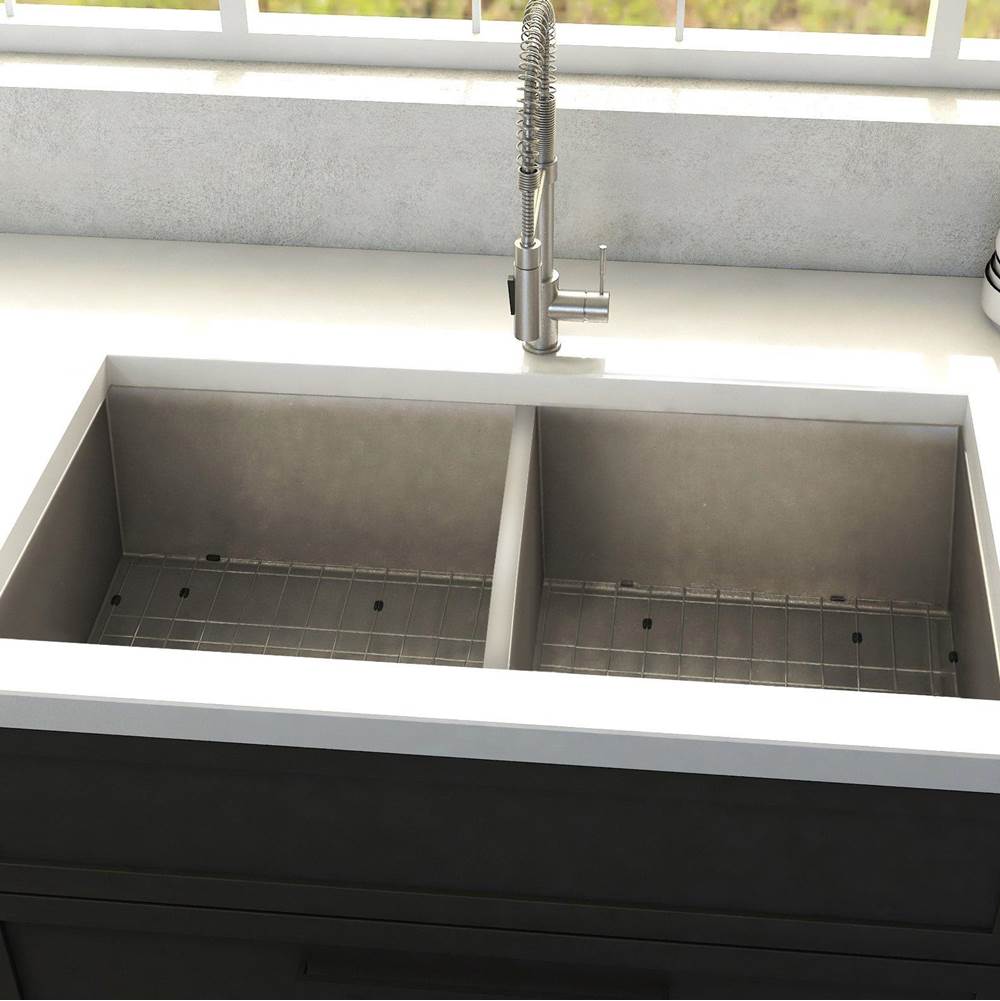 Anton 33'' Undermount Double Bowl Sink in Stainless Steel