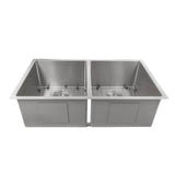 Z-Line - Anton 33'' Undermount Double Bowl Sink in DuraSnow Stainless Steel - DuraSnow Stainless Steel