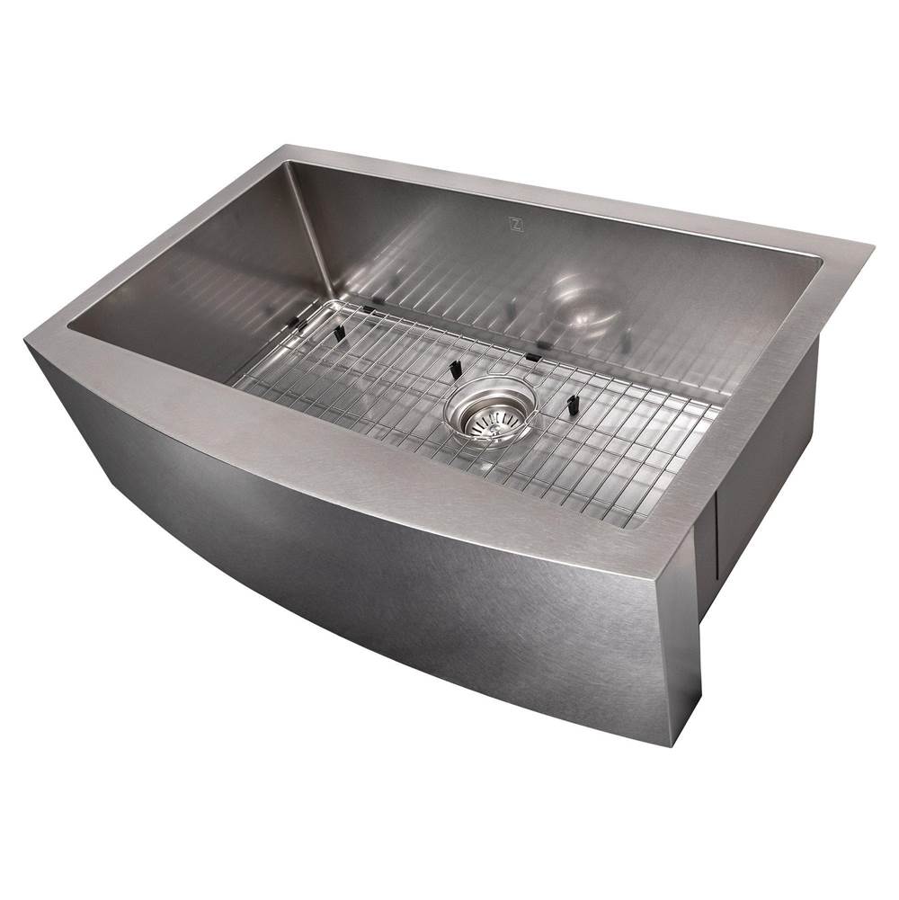 Z-Line - Vail Farmhouse 33'' Undermount Single Bowl Sink in Stainless Steel - Stainless Steel