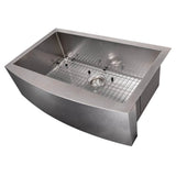 Vail Farmhouse 33'' Undermount Single Bowl Sink in Stainless Steel