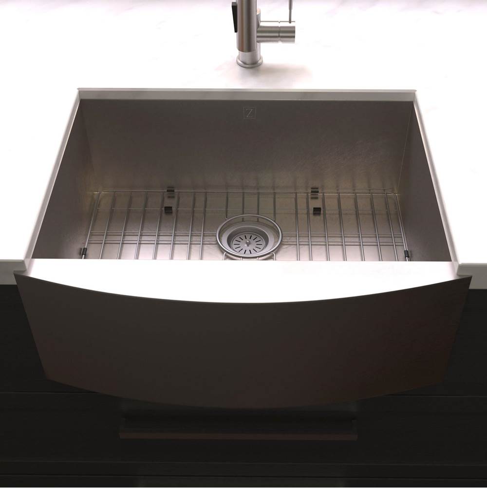 Vail Farmhouse 33'' Undermount Single Bowl Sink in Stainless Steel