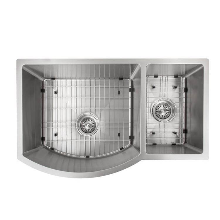 Aspen 33'' Undermount Double Bowl Sink in Stainless Steel
