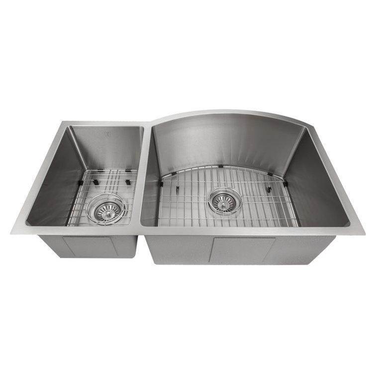 Aspen 33'' Undermount Double Bowl Sink in Stainless Steel