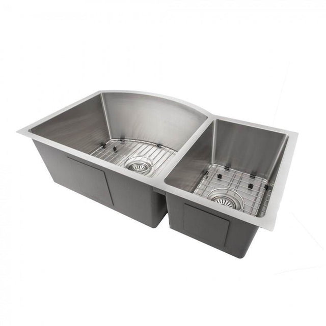 Z-Line - Cortina 33'' Undermount Double Bowl Sink in Stainless Steel - Stainless Steel