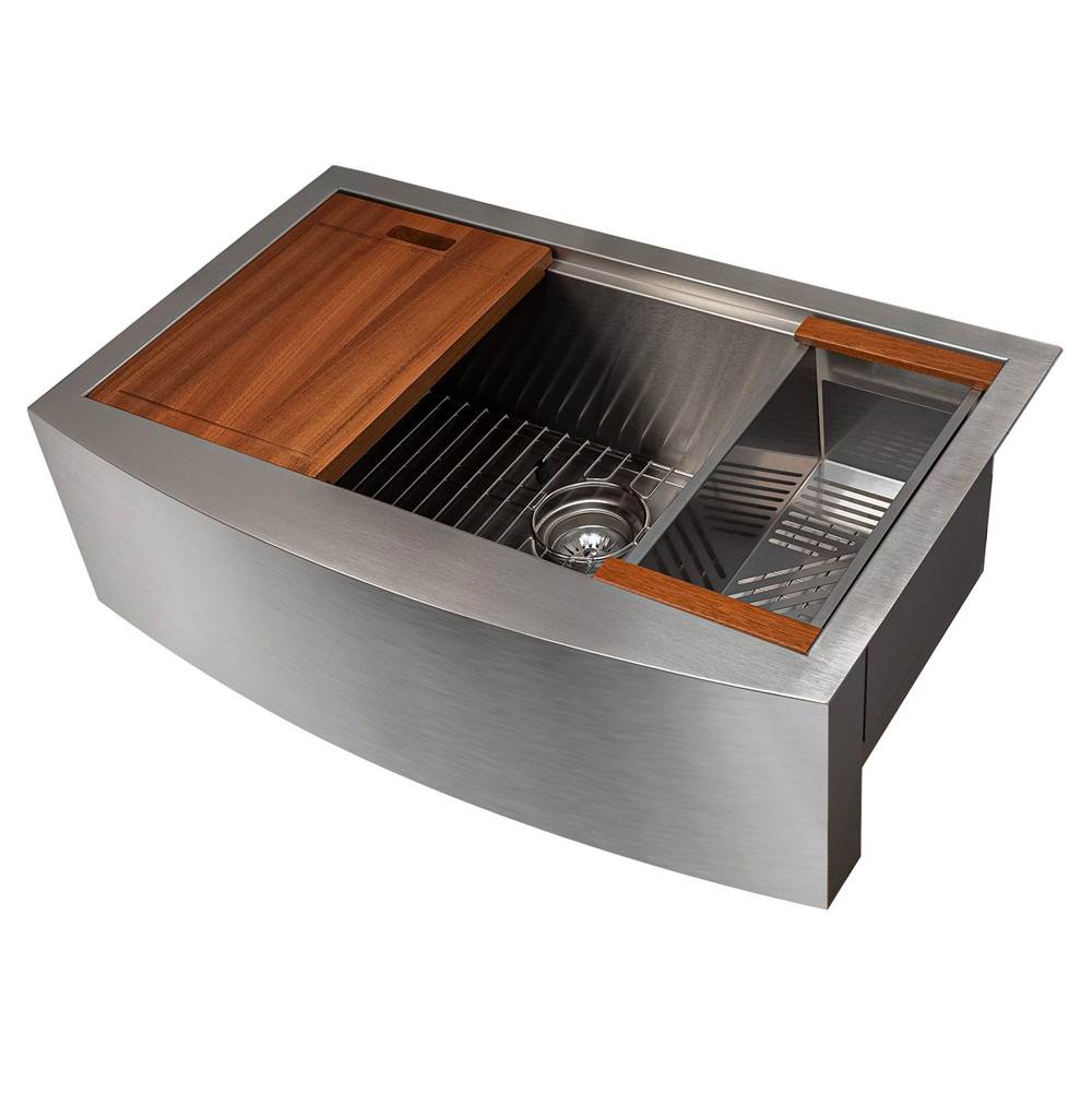 Z-Line - Moritz Farmhouse 33'' Undermount Single Bowl Sink in Stainless Steel with Accessories - Stainless Steel