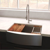 Moritz Farmhouse 33'' Undermount Single Bowl Sink in Stainless Steel with Accessories