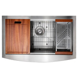 Moritz Farmhouse 33'' Undermount Single Bowl Sink in Stainless Steel with Accessories