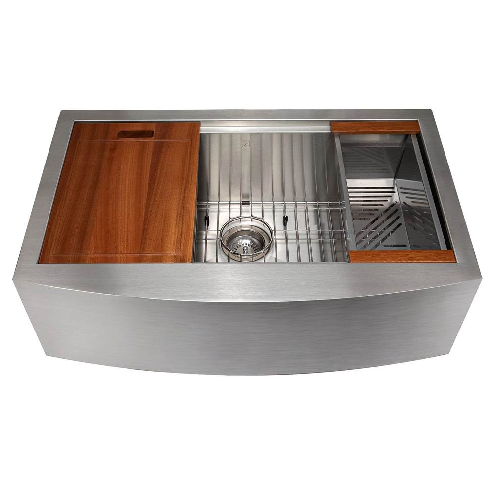 Moritz Farmhouse 33'' Undermount Single Bowl Sink in Stainless Steel with Accessories