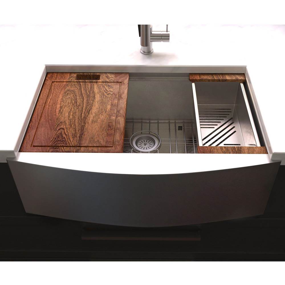 Moritz Farmhouse 33'' Undermount Single Bowl Sink in Stainless Steel with Accessories