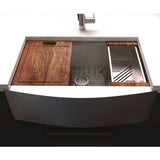 Moritz Farmhouse 33'' Undermount Single Bowl Sink in Stainless Steel with Accessories