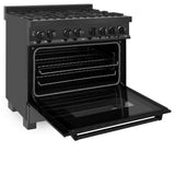 36'' Black Stainless 4.6 cu.ft. 6 Gas Burner/Electric Oven Range
