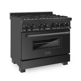 Z-Line - 36'' Black Stainless 4.6 cu.ft. 6 Gas Burner/Electric Oven Range - Black Stainless Steel