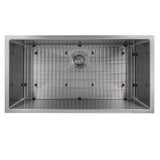 Meribel 36'' Undermount Single Bowl Sink in Stainless Steel