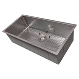 Meribel 36'' Undermount Single Bowl Sink in Stainless Steel