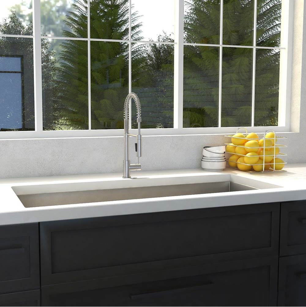 Meribel 36'' Undermount Single Bowl Sink in Stainless Steel