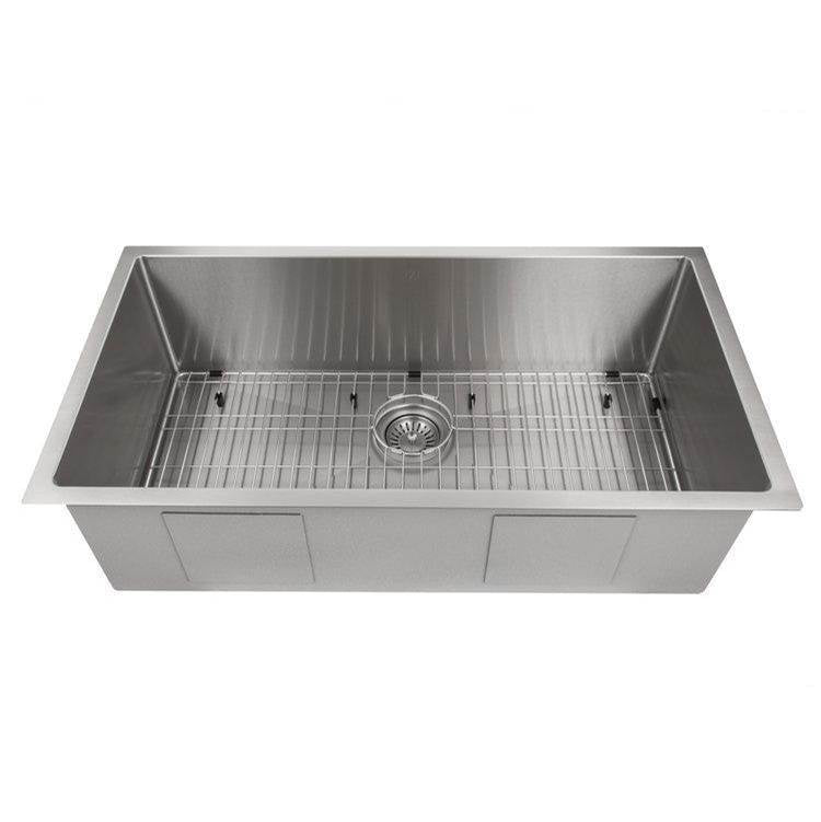 Z-Line - Meribel 36'' Undermount Single Bowl Sink in DuraSnow Stainless Steel - DuraSnow Stainless Steel