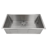 Z-Line - Meribel 36'' Undermount Single Bowl Sink in DuraSnow Stainless Steel - DuraSnow Stainless Steel