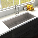 Meribel 36'' Undermount Single Bowl Sink in Stainless Steel
