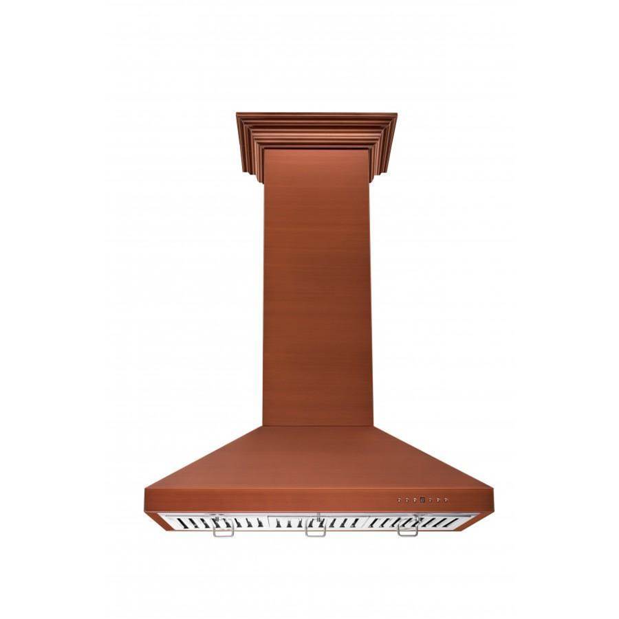 36'' Designer Series Copper Island Mount Range Hood
