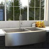 Chamonix 36'' Undermount Double Bowl Sink in Stainless Steel