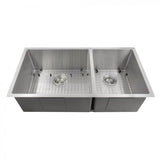 Z-Line - Chamonix 36'' Undermount Double Bowl Sink in Stainless Steel - Stainless Steel