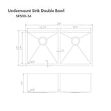 Anton 36'' Undermount Double Bowl Sink in Stainless Steel