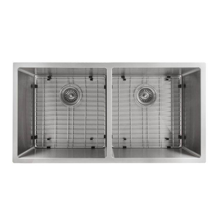 Anton 36'' Undermount Double Bowl Sink in Stainless Steel