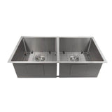 Z-Line - Anton 36'' Undermount Double Bowl Sink in DuraSnow Stainless Steel - DuraSnow Stainless Steel