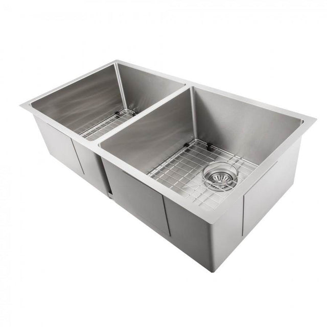 Z-Line - Anton 36'' Undermount Double Bowl Sink in Stainless Steel - Stainless Steel