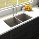 Anton 36'' Undermount Double Bowl Sink in Stainless Steel