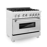 Z-Line - 36'' Professional Dual Fuel Range in DuraSnow Stainless with DuraSnow Stainless Door - DuraSnow Stainless Steel