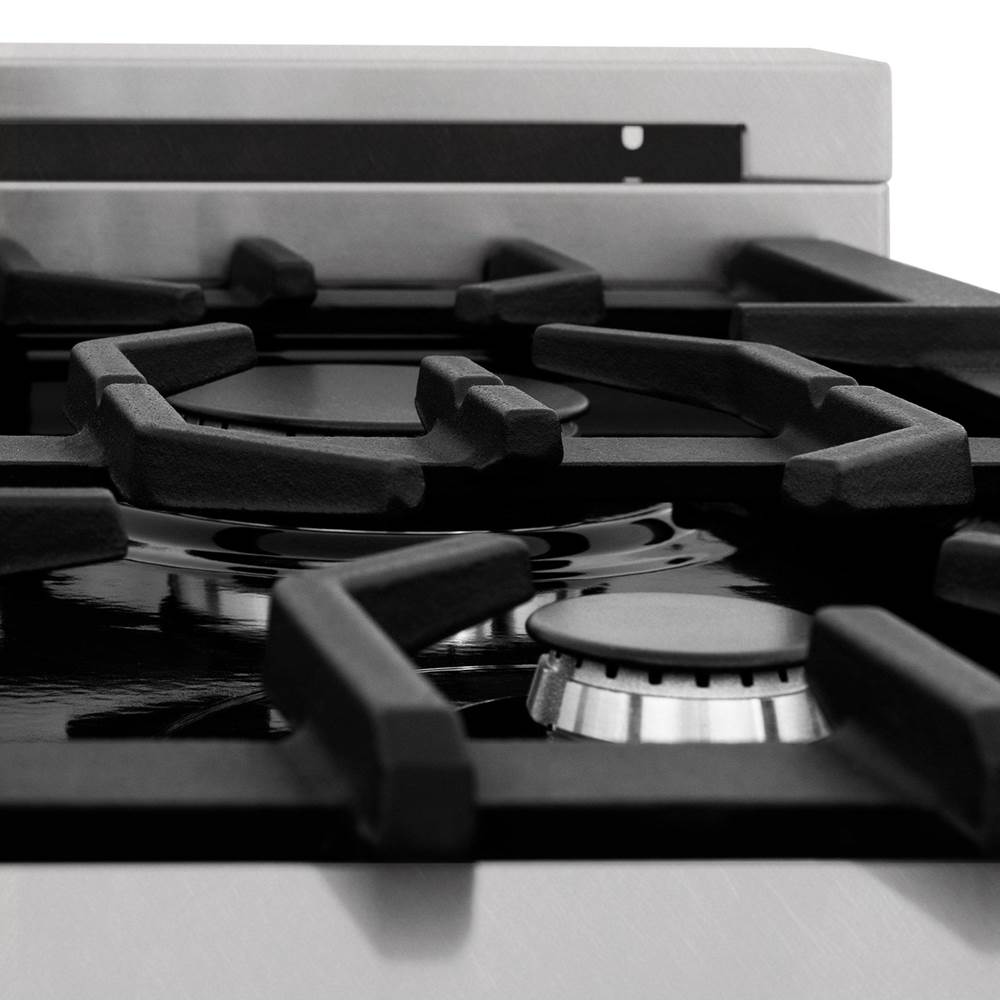 36'' Professional Dual Fuel Range in DuraSnow Stainless Steel with Black Matte Door