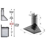 36'' Wall Mount Range Hood in Stainless Steel