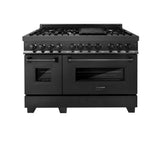 48'' Black Stainless 6.0 cu.ft. 7 Gas Burner/Electric Oven Range