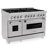 Z-Line - 48'' Professional Dual Fuel Range in DuraSnow Stainless with DuraSnow Stainless Door - DuraSnow Stainless Steel