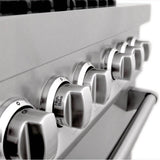 48'' Professional Dual Fuel Range in DuraSnow Stainless Steel with Black Matte Door