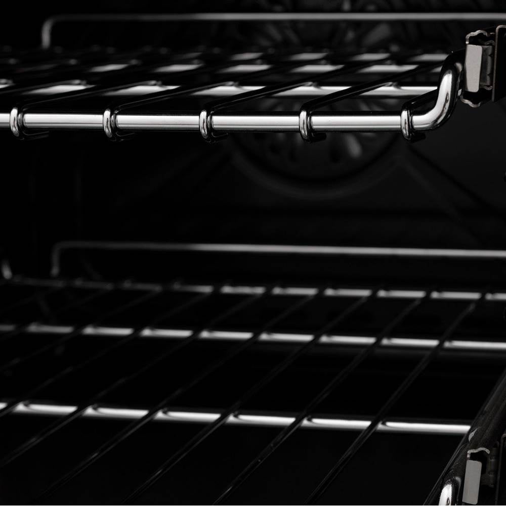 48'' Professional Dual Fuel Range in DuraSnow Stainless Steel with Black Matte Door