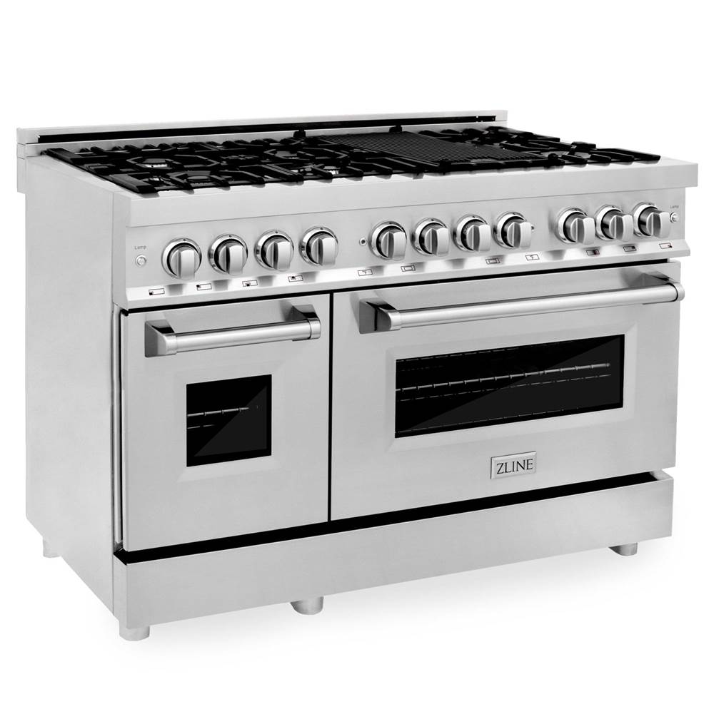 Z-Line - 48'' Professional 6.0 cu.' 7 Gas Burner/Electric Oven Range in Stainless Steel - Stainless Steel