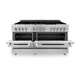60'' 7.4 cu.' Dual Fuel Range with Gas Stove and Electric Oven in Stainless Steel with Brass Burners