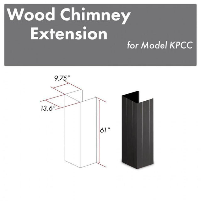 Z-Line - 61'' Wooden Chimney Extension for Ceilings up to 12'