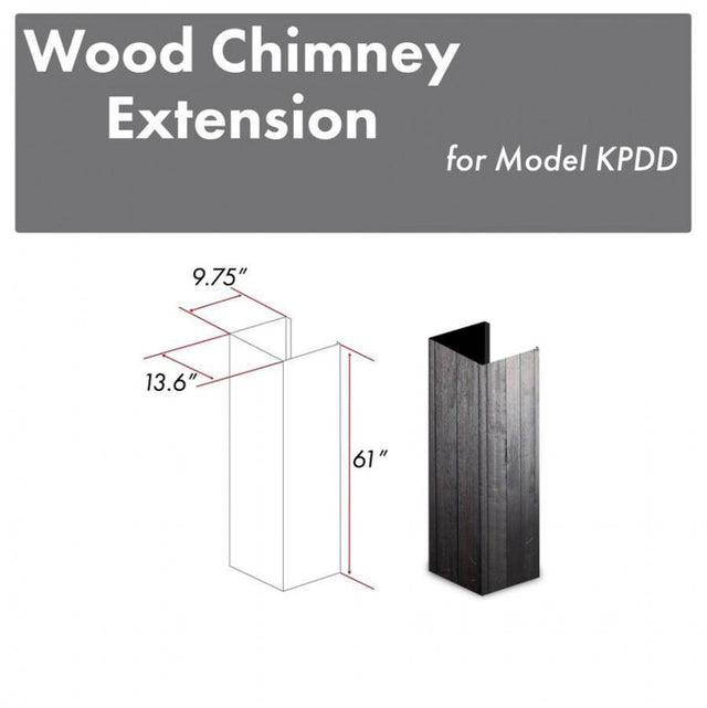 Z-Line - 61'' Wooden Chimney Extension for Ceilings up to 12'