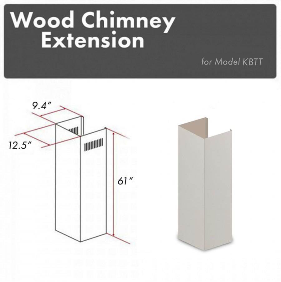 Z-Line - 61'' Wooden Chimney Extension for Ceilings up to 12'