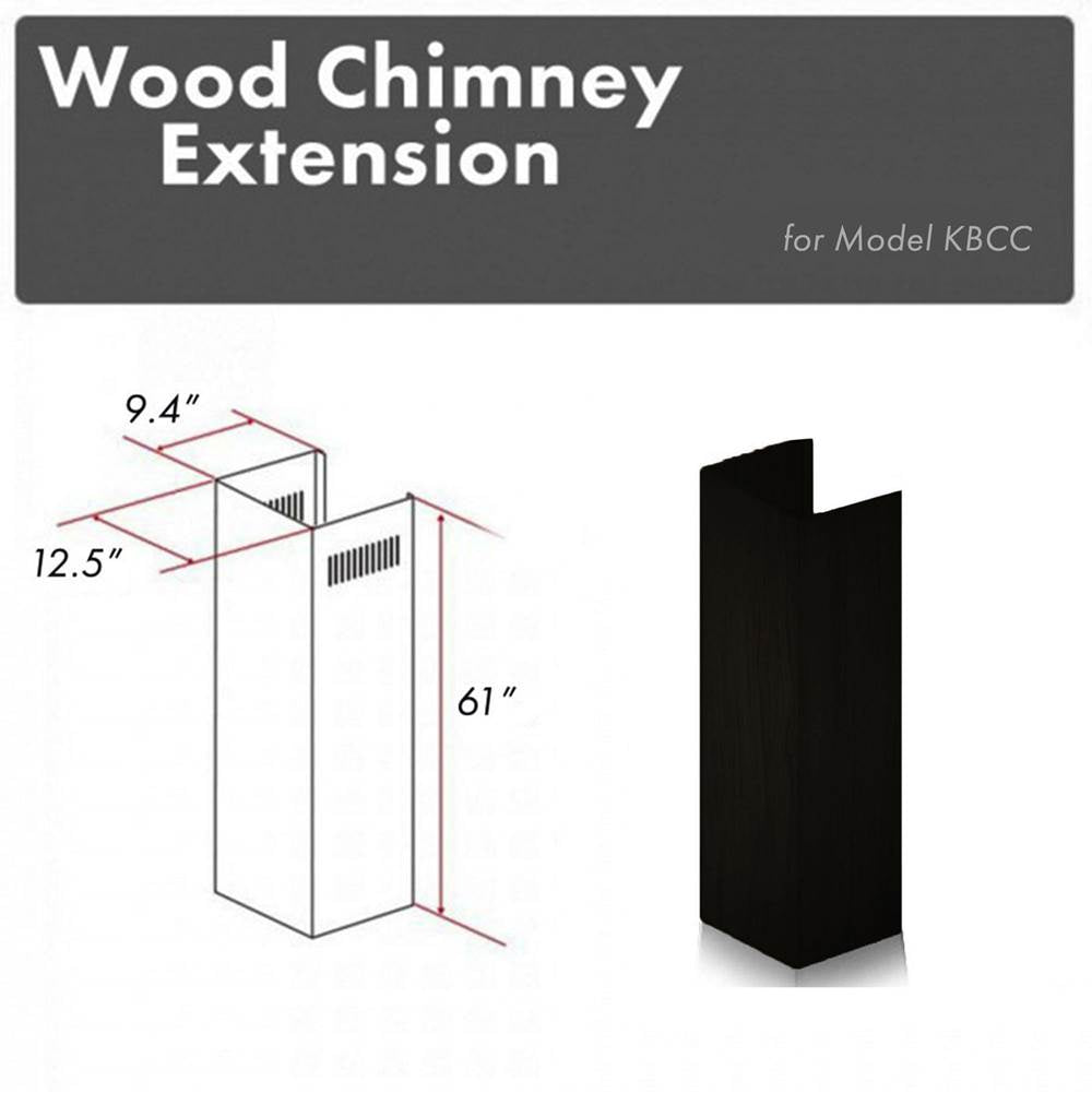 Z-Line - 61'' Wooden Chimney Extension for Ceilings up to 12.5'